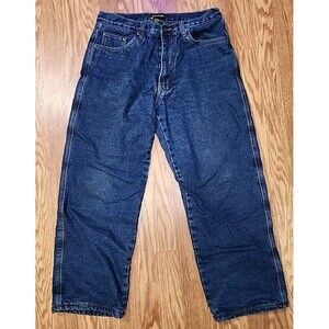 Stanley Jeans Mens 36x30  Lined Denim Workwear Blue  Pockets Winter Wear Cold